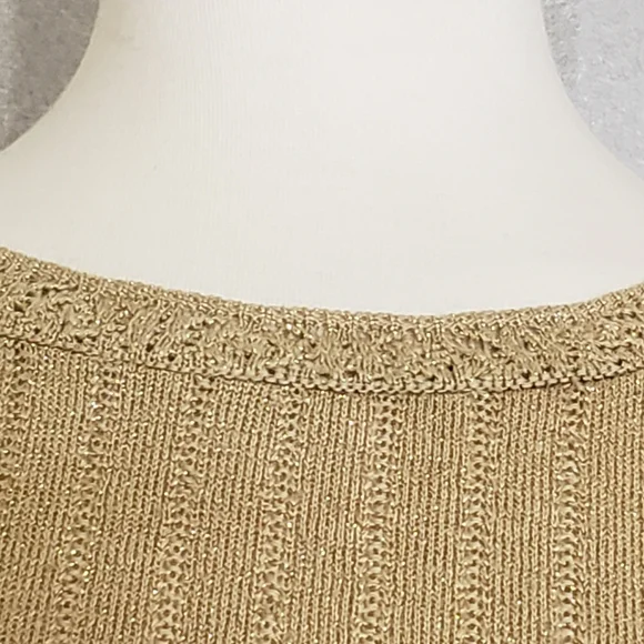 Alfred Dunner Gold Metallic Knit Cowl Neck Sweater - Picture 4 of 7